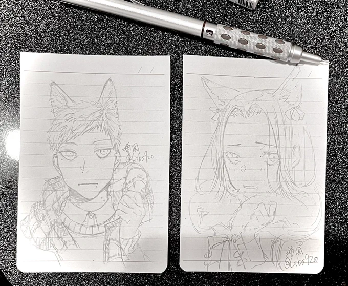 旅行さんと久しぶりにお会いして、明治神宮観光に付き合って頂きました……。ありがとうございます。
これはその後一緒に描いた落書き(私の方) 