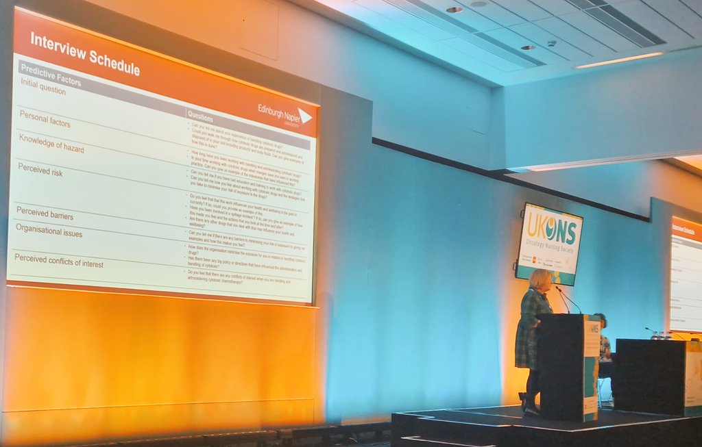 Mark Foulkes🏳️🌈 (He, Him) (@m_worm) on Twitter photo <a href="/KEC83/">Dr Karen Campbell</a> presents <a href="/EdinburghNapier/">Edinburgh Napier University</a> research into perception of risk of exposure to hazardous agents in nurses working with SACT. 'Divided community' with SACT nurses who belive there are no issues with SACT safety and those who believe the UK practice poor. <a href="/CancerLead/">UK Lead Cancer Nurses</a> #UKONS24 <a href="/KEC83/">Dr Karen Campbell</a> presents <a href="/EdinburghNapier/">Edinburgh Napier University</a> research into perception of risk of exposure to hazardous agents in nurses working with SACT. 'Divided community' with SACT nurses who belive there are no issues with SACT safety and those who believe the UK practice poor. <a href="/CancerLead/">UK Lead Cancer Nurses</a> #UKONS24
