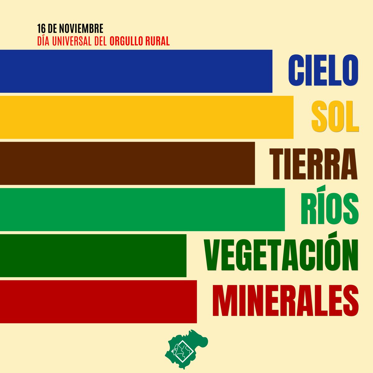 🟦🟨🟫🟩🟩🟥
 DÍA UNIVERSAL DEL ORGULLO RURAL 💪🏼
#DíadelOrgulloRural