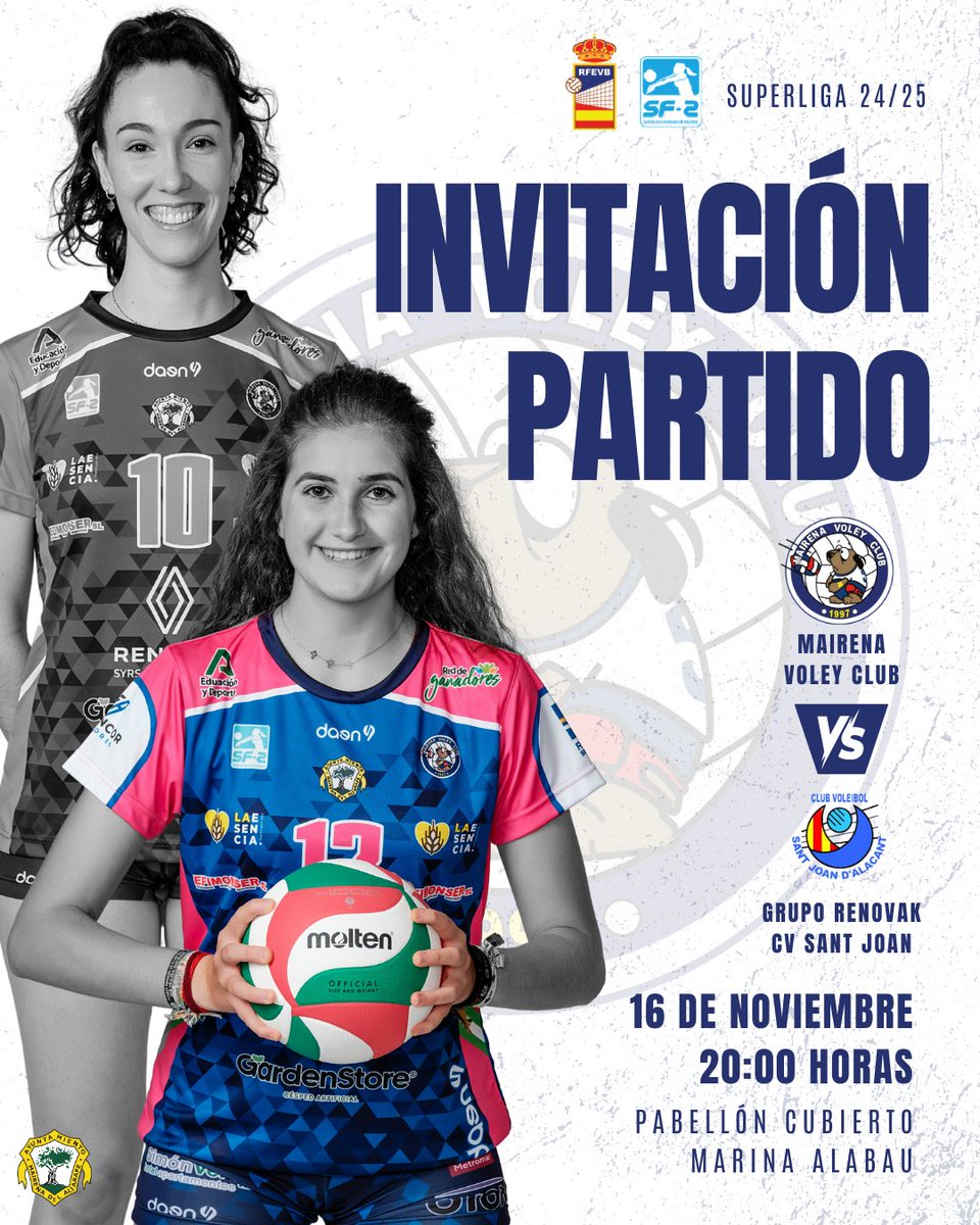 RECUERDA !🗣️
HOY JUEGA EL SUPERLIGA 🇪🇸 !

PARTIDAZO frente al CV SANT JOAN de Alicante! 💪
No te pierdas los SORTEOS con la INVITACIÓN !!🥳

✔️LOTE PRODUCTOS <a href="/Iberitos/">Iberitos || Patés y cremas untables</a> 😋
✔️PAN DE LA ESENCIA  😋
✔️ PRODUCTOS MVC 💫
✔️ DESCUENTOS 🎟️

ENTRADA GRATUITA!😜

#objetivoaforocompleto