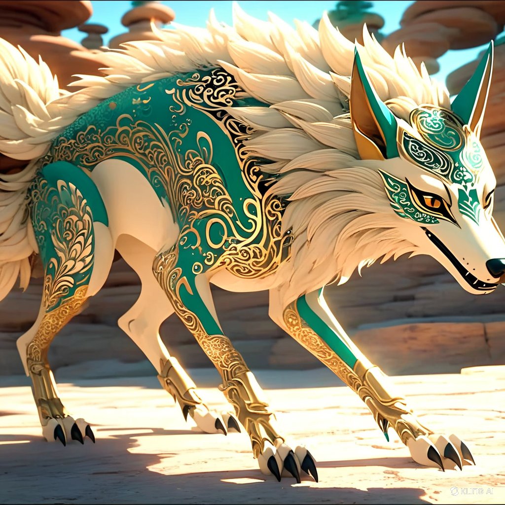 222TT222's tweet photo. Homage to @seiiiiiiiiiiru. I created 4 images for golden-green #JapaneseWolf using I2I of #KLING, referencing a snap from your video. This new creature will be called #JWolf from now. It will be used in future video generation. #ニホンオオカミ #Jウルフ https://t.co/OO051PfwU3