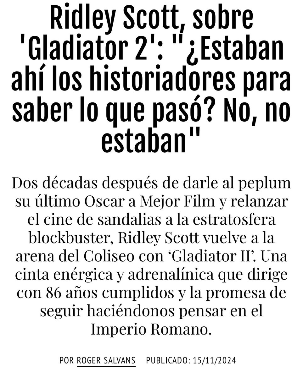 antigua_roma's tweet photo. “¿Estaban ahí los historiadores para saber lo que pasó? No, no estaban”

Ay no, Ridley, no 🫠
Cuando alguien usa el negacionismo de la historia como ciencia en general para escudarse o no tiene ni idea de lo que dice o tiene una motivación engañosa clara.

https://t.co/1tCc68aH0r https://t.co/WGYswWvWNn
