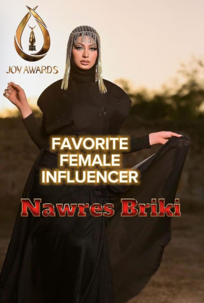 Eline2026's tweet photo. @Turki_alalshikh ارشح المؤثرة #nawres_briki
#نورس_بريكي #joyAwards
في فئة افضل مؤثرة
#joyawards_nawres_briki 
#joyawards_نورس_بريكي https://t.co/xxN3Y2n1an