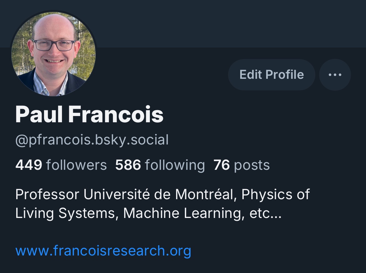 p_r_francois's tweet image. Mostly moving there, a good critical mass of scientists emerged because of the Trump/Musk exodus, and the Starter Packs are great to rebuild networks rapidly. See you in the sky !