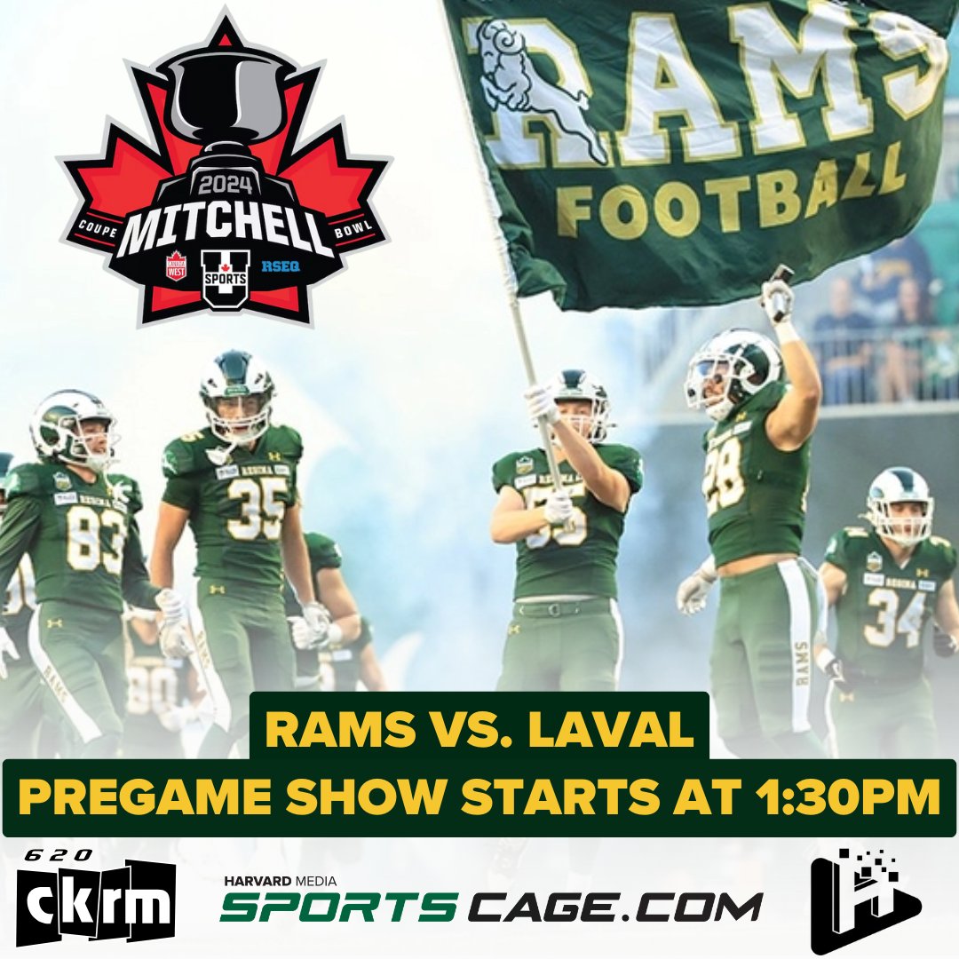 Championship Saturday is here!  

The Rams take on the Laval Rouge Et Or in the Mitchell Bowl this afternoon.  The winner moves on to the Vanier Cup.  

Our game day coverage from Mosaic Stadium starts with the pregame show at 1:30 and kick off at 2 pm on <a href="/620CKRM/">620 CKRM</a>

Listen: