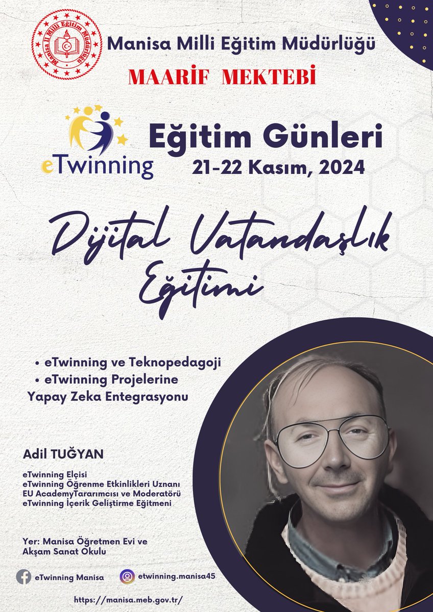 Adil Tuğyan (@tugyanadil) on Twitter photo eTwinning Training days in Manisa <a href="/eTwinningEurope/">eTwinningEurope</a> <a href="/tretwinning/">eTwinning Türkiye</a>
etwinning projects in the age of AI / Techno-pedagogy in eTwinning Projects eTwinning Training days in Manisa <a href="/eTwinningEurope/">eTwinningEurope</a> <a href="/tretwinning/">eTwinning Türkiye</a>
etwinning projects in the age of AI / Techno-pedagogy in eTwinning Projects