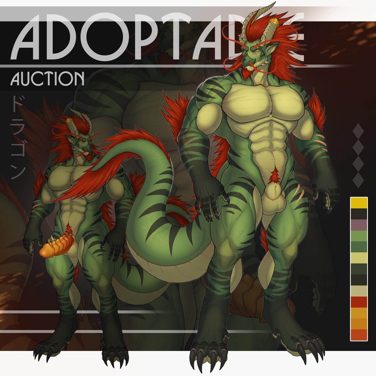 Finally!!! The Dragon is ready to be adopted ☺️
The auction is on my FA, welcome 👀

#muscle #art #dragon #adoptable