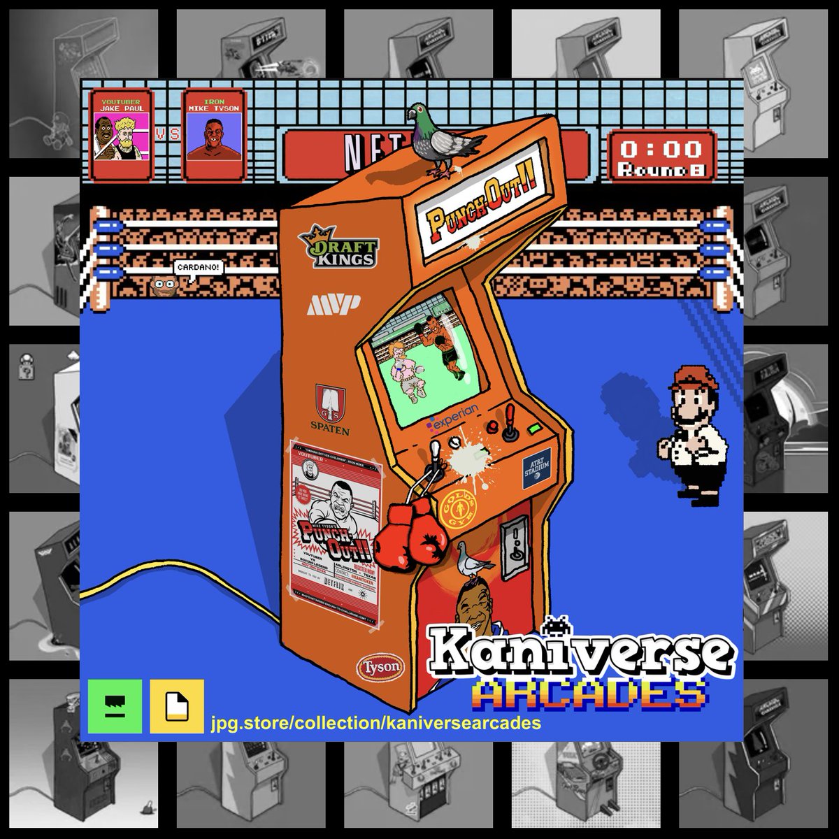 We all would ve loved to have seen a #KO by #IronMike  but regardless at 58 not many would be able to still put on the gloves against someone so much younger. Here is the #kaniverse 👾 #arcade 🕹️ #NFT to commemorate the historic #fight. see it on <a href="/jpgstoreNFT/">jpg.store</a>