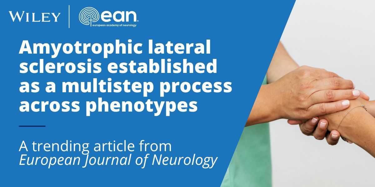 European Journal of Neurology (@eurjournalneuro) on Twitter photo 📈 Trending paper from Ziser et al. reveals that amyotrophic lateral sclerosis (#ALS) establishes as a multistep process across phenotypes.
📚 Read now: onlinelibrary.wiley.com/doi/10.1111/en…
<a href="/EANeurology/">European Academy of Neurology</a> <a href="/WileyNeuro/">Wiley Neuro</a>
#Neurology 📈 Trending paper from Ziser et al. reveals that amyotrophic lateral sclerosis (#ALS) establishes as a multistep process across phenotypes.
📚 Read now: onlinelibrary.wiley.com/doi/10.1111/en…
<a href="/EANeurology/">European Academy of Neurology</a> <a href="/WileyNeuro/">Wiley Neuro</a>
#Neurology