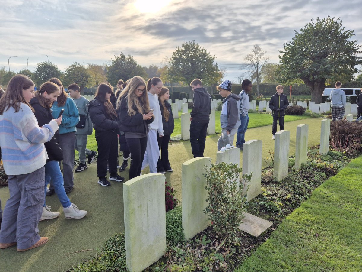 Day 3, stop 4: Essex Farm Cemetery &amp; Dressing Station, location that inspired John McRae's In Flanders Fields poem and the resting place of the youngest British soldier, aged 15 #HopkinsSmithTours #Belgium2024 #HalsburyTravel