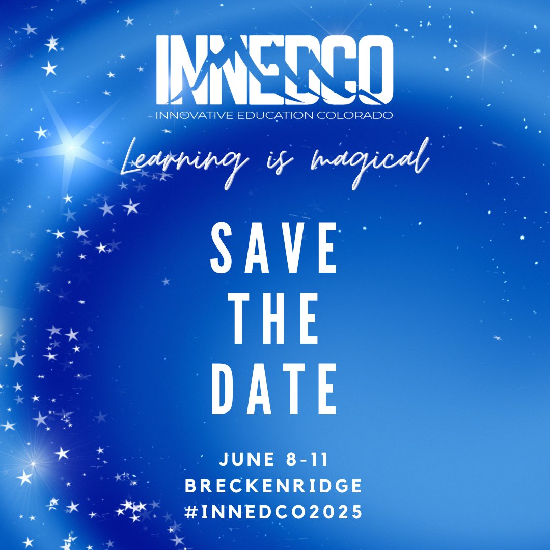 InnEdCO (@innedco) on Twitter photo Save the date! <a href="/InnEdCO/">InnEdCO</a> is headed back up to Breckenridge for the #InnEdCO2025 Conference and we can't wait to see you. Get your session proposals ready, let your co-workers know, and let's get back together in the mountains where learning IS magical. #innedco #edtech #edchat Save the date! <a href="/InnEdCO/">InnEdCO</a> is headed back up to Breckenridge for the #InnEdCO2025 Conference and we can't wait to see you. Get your session proposals ready, let your co-workers know, and let's get back together in the mountains where learning IS magical. #innedco #edtech #edchat