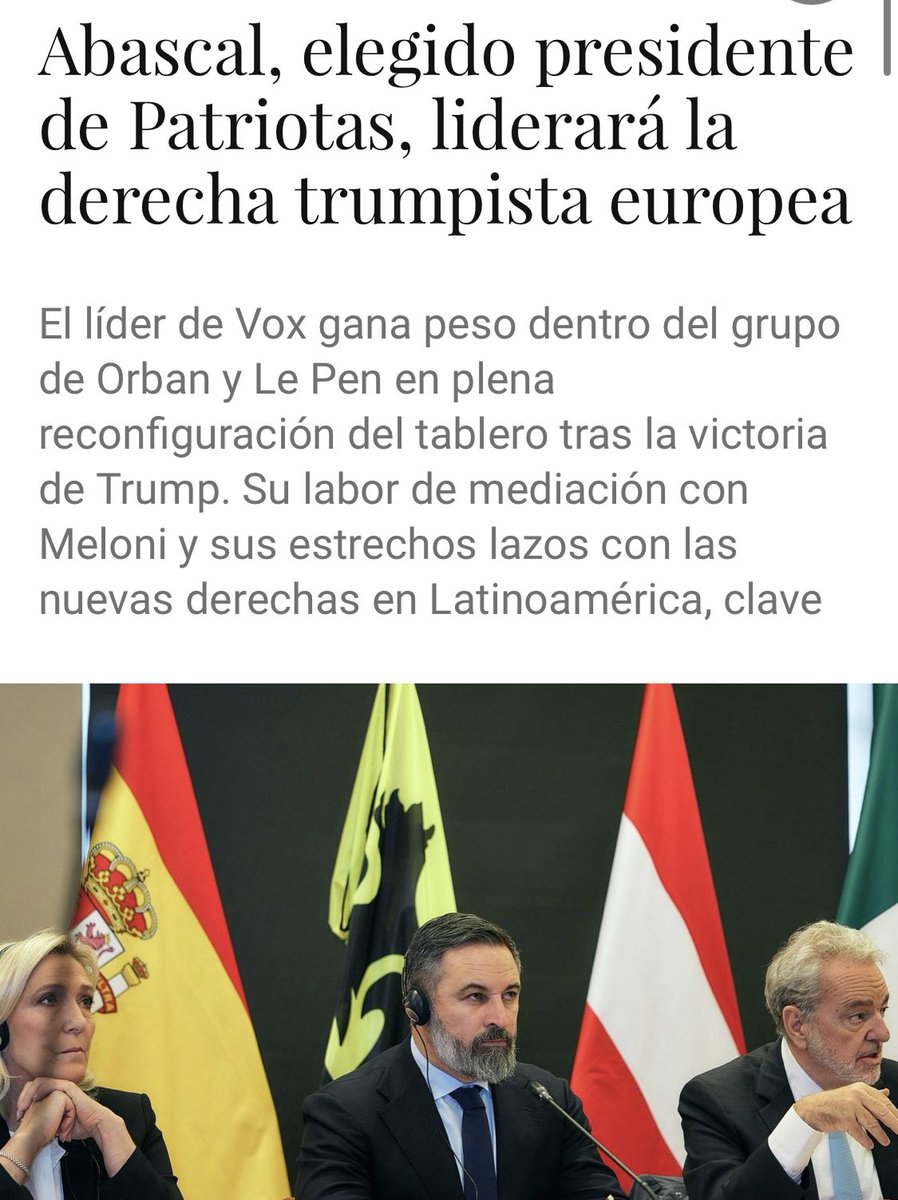 No nos hacemos una idea del potencial de Abascal y de lo preparadísimo que está para gobernar.

Las ideas, la gente, las alianzas internacionales y el proyecto están ahí, solo hacen falta los votos… y llegarán.

Esto es un líder, y no el sumiso e inútil de Feijóo.