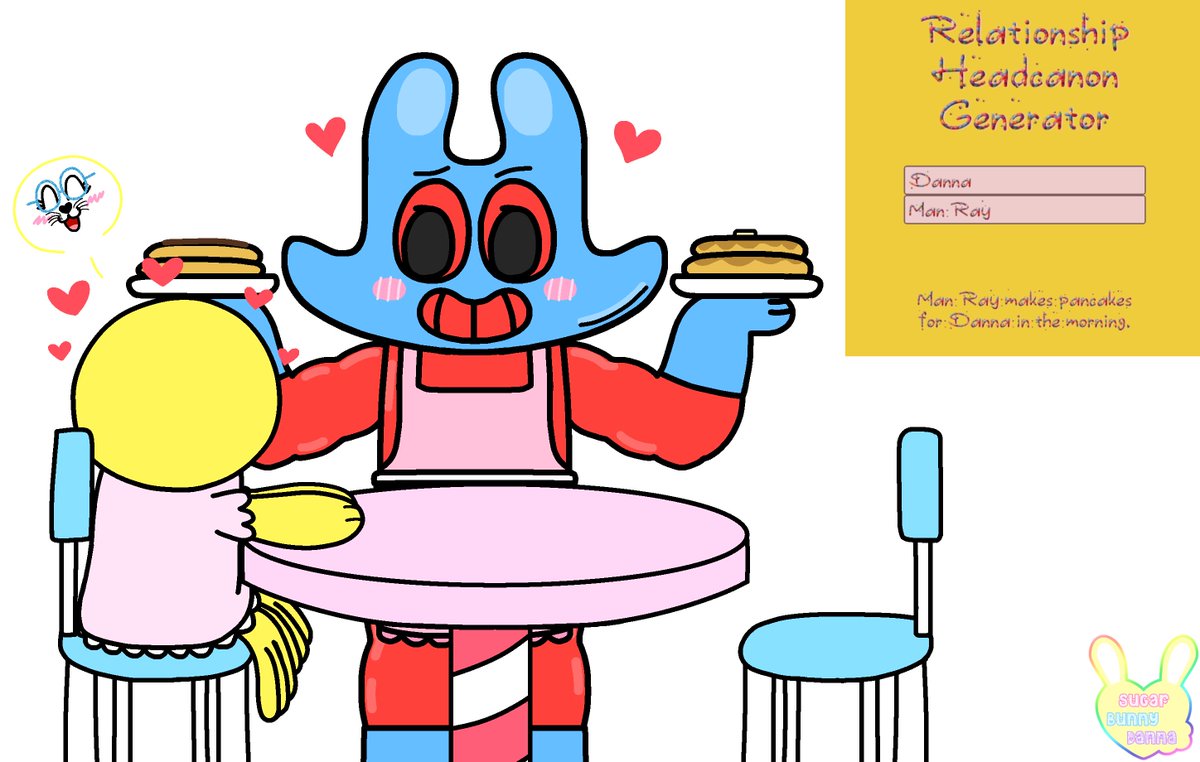 cutemanray's tweet photo. Relationship Headcanon Drawing ♡ 1
Man Ray makes pancakes for Danna (Me) in the morning🥞
ʚ♡♡♡♡♡ɞ
#yumeshipping #yumeship #yumeshiptwt #spongebob #danray #selfshipping #headcanon https://t.co/KWIl2MtcoG