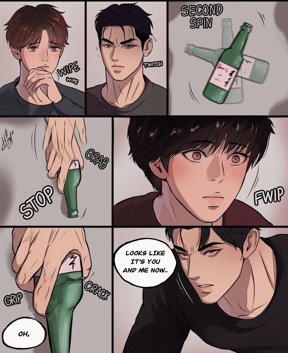 manhwawrld's tweet photo. Spin the bottle pt.3 💋 

(I don’t think they will spin again after this one) https://t.co/u5ypMaAXgR