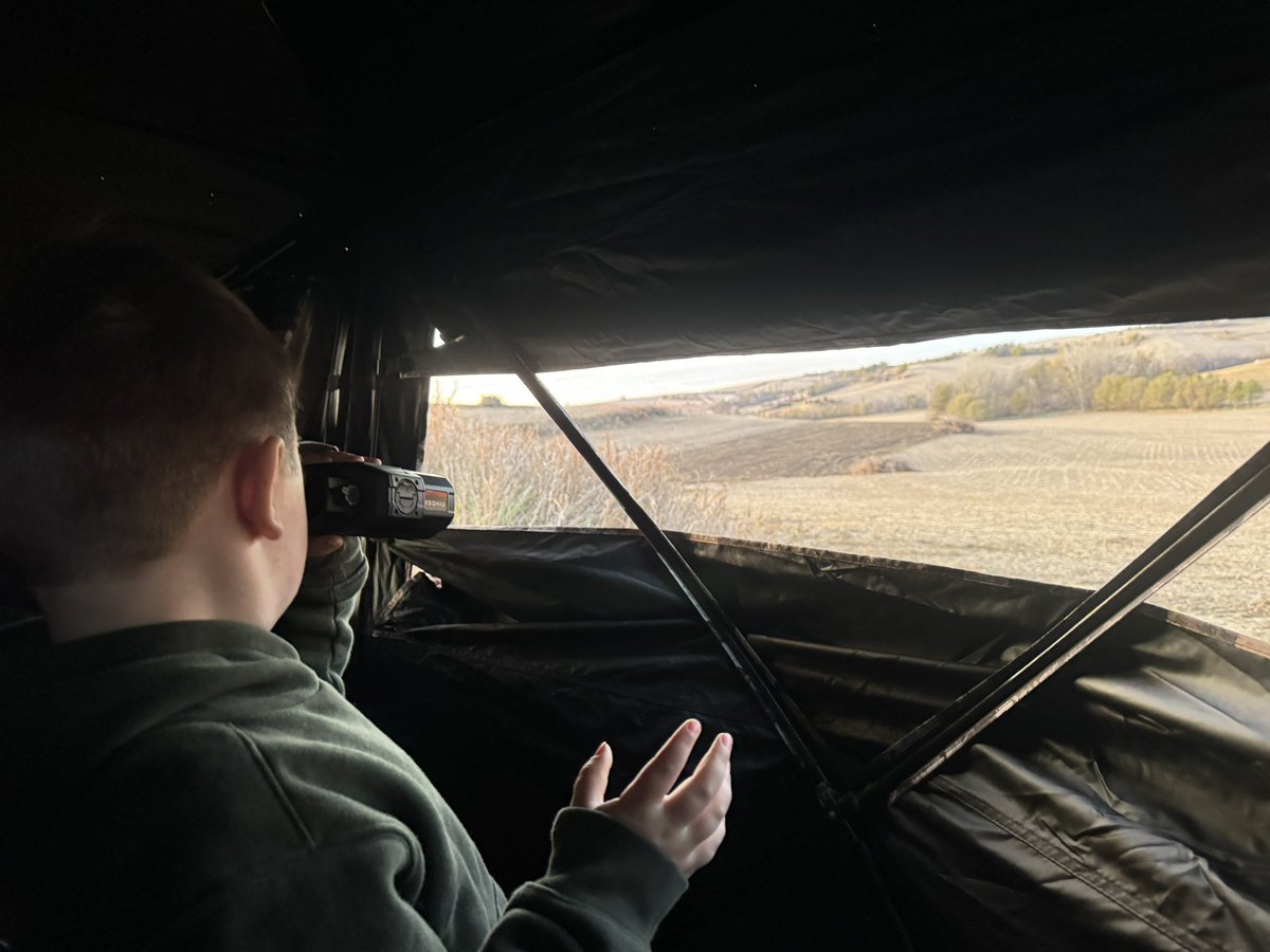 #Noah said he bought extra arrows today! Rifle season opener for Nebraska. It’s Windy.