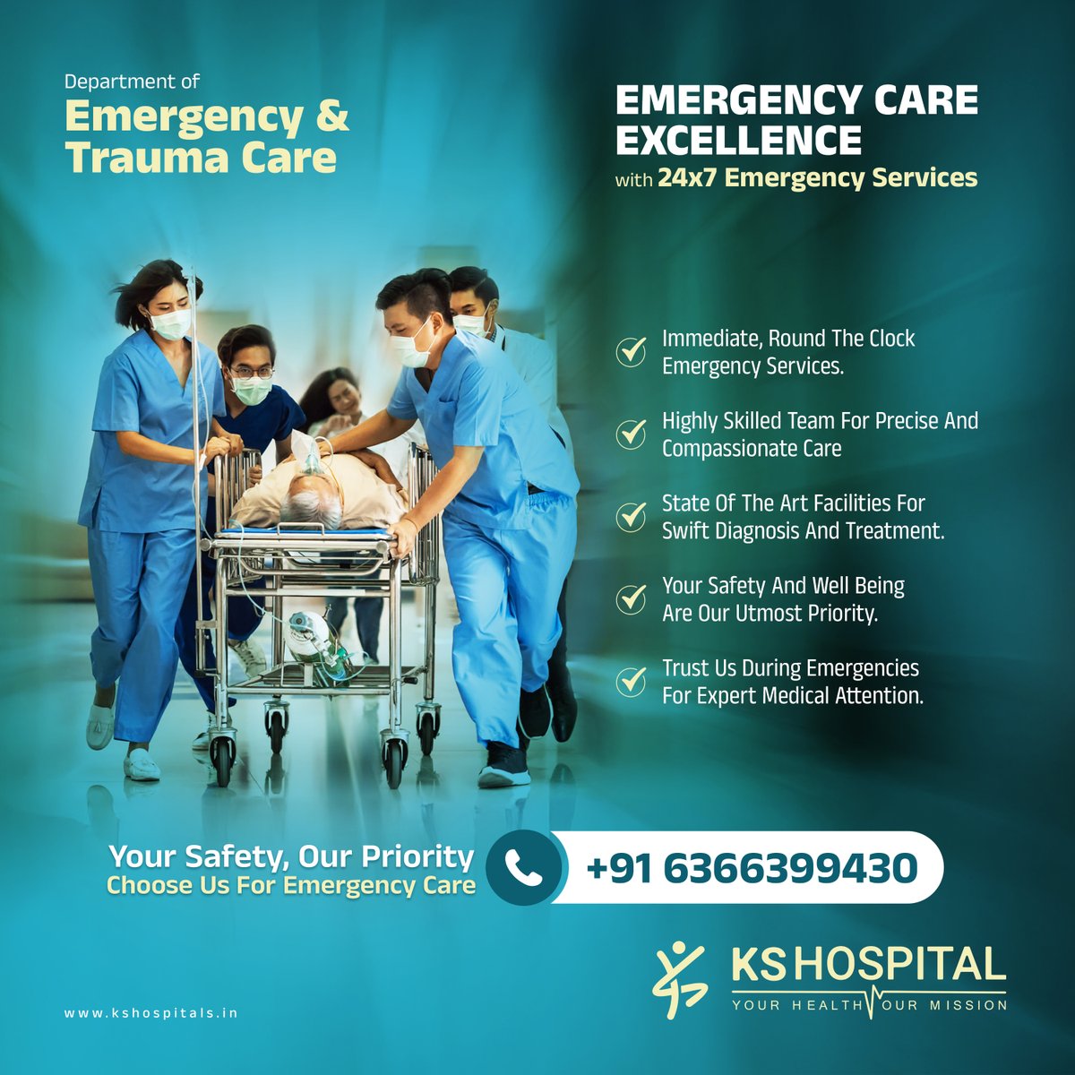 KHospital5's tweet image. 🚨 Immediate, Compassionate, and Expert Emergency Care! 🚨

📞 Call us anytime: +91 6366399430
KS Hospital – Your Health, Our Mission 🌐 kshospitals.in

#EmergencyCare #TraumaCare #RoundTheClockService #YourSafetyOurPriority #KSHospital