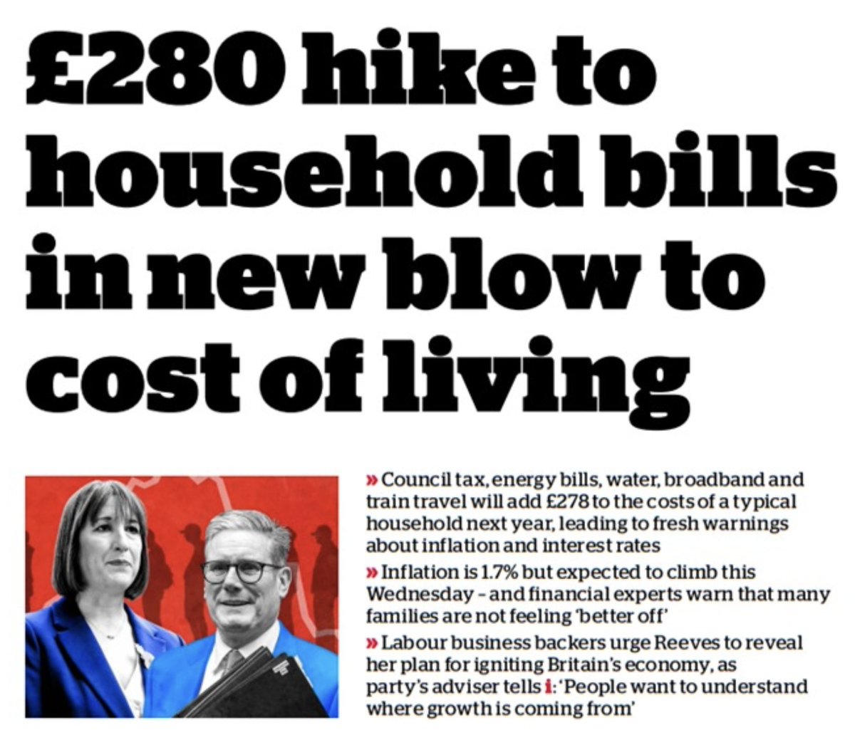 Flatlining growth, businesses closing, household bills increasing, taxes on farms and working people.

This is the bleak economic reality of this Labour government.