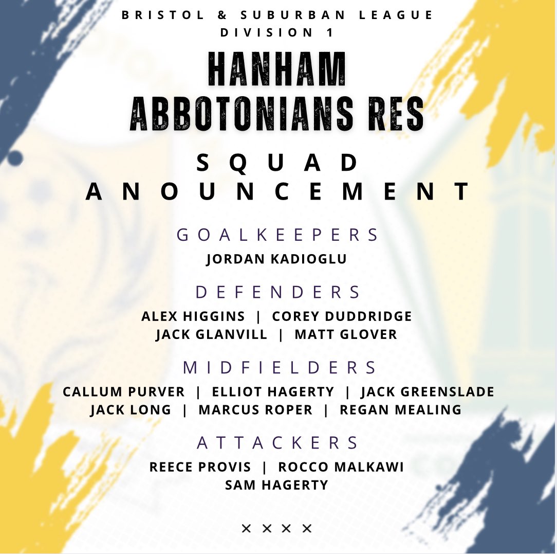 🚨NEXT UP + SQUAD ANNOUNCEMENT🚨

This week, we come up against <a href="/OldCothamiansFC/">Old Cothamians FC</a>.

Both Hanham teams are at home so come on down to support the mighty Abbots 🙌

📅 Sat, 16th Nov 2024
📍 Lees Hill, Bristol
🕑 2pm Kick Off

Let’s go yellows 🟡🔵!!

#hanhamabbots #yellows 🫶🏻