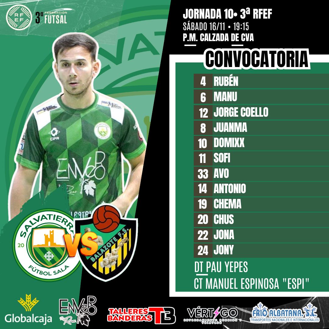 📝 ¡𝐂𝐎𝐍𝐕𝐎𝐂𝐀𝐓𝐎𝐑𝐈𝐀! 👌🏻 Preparados para el partidazo de hoy 👏🏻  El equipo en busca de sumar una nueva victoria ✌🏻 que nos haga seguir subiendo puestos 📈💚