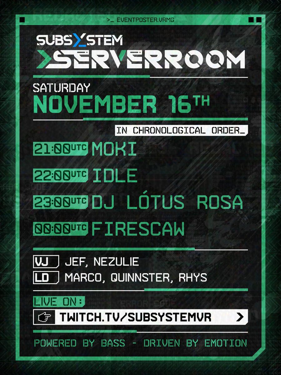 SUBSYSTEM VIRTUAL EVENTS tweet media