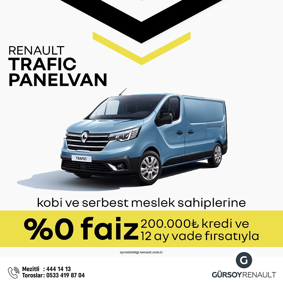 #gürsoygrup #gürsoyoto #mezitligürsoy #toroslargürsoy #renault #renaulttraficpanelvan #renaulttürkiye