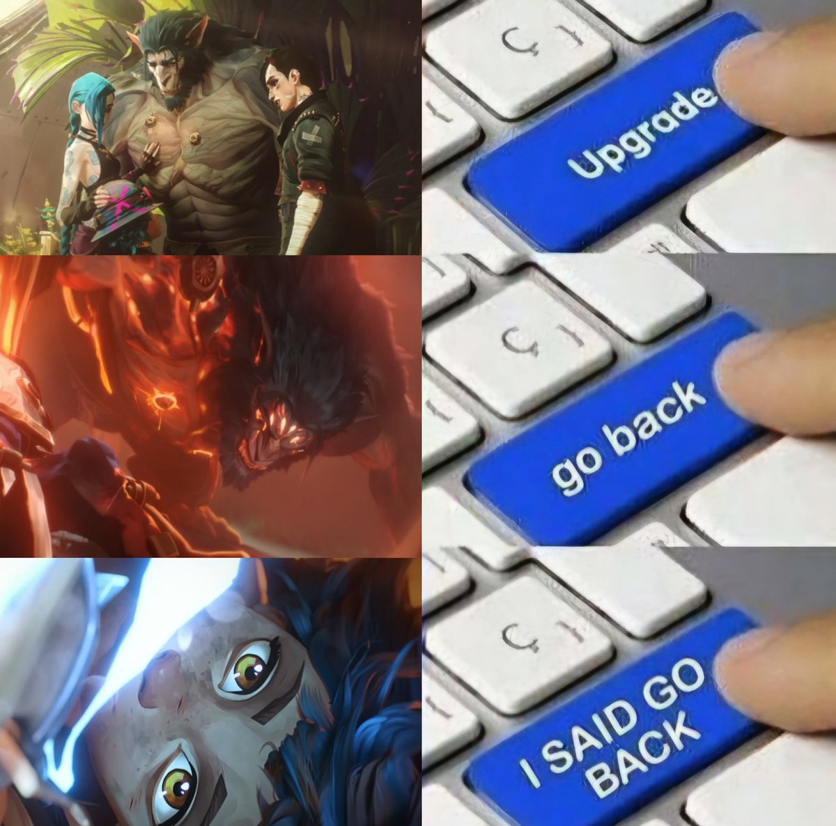 I was like this at the end of this last episode. #Arcane  #arcaneseason2spoilers #Vander #Isha #Jinx