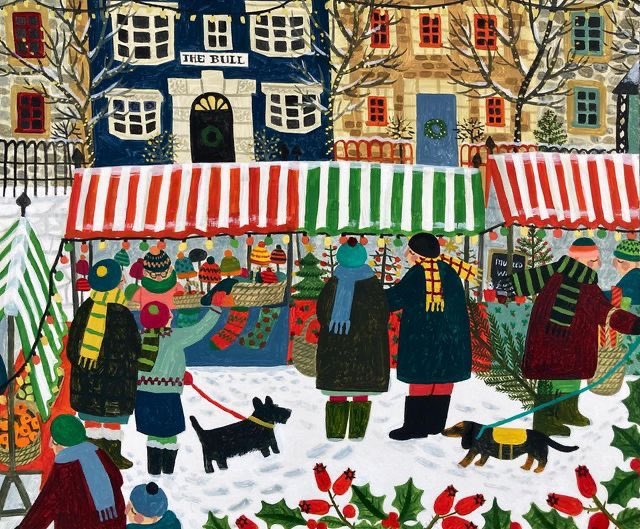 Good Morning Everyone
The artist who begins  our Saturday is 
 Vanessa Bowman 
Richly detailed work.  
Dorset artist enjoying painting the countryside and traditions of the area she lives in 
‘Autumn’
‘Christmas Market’