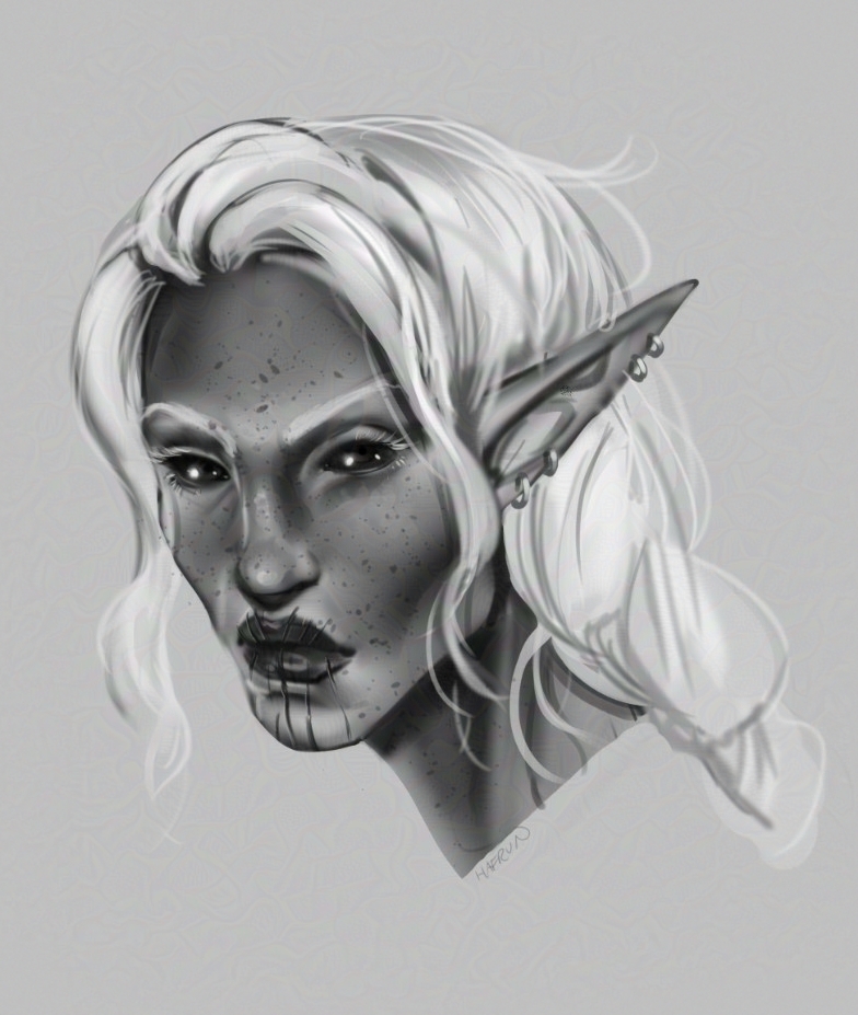 hafrunart's tweet image. Batch of b/w portraits!