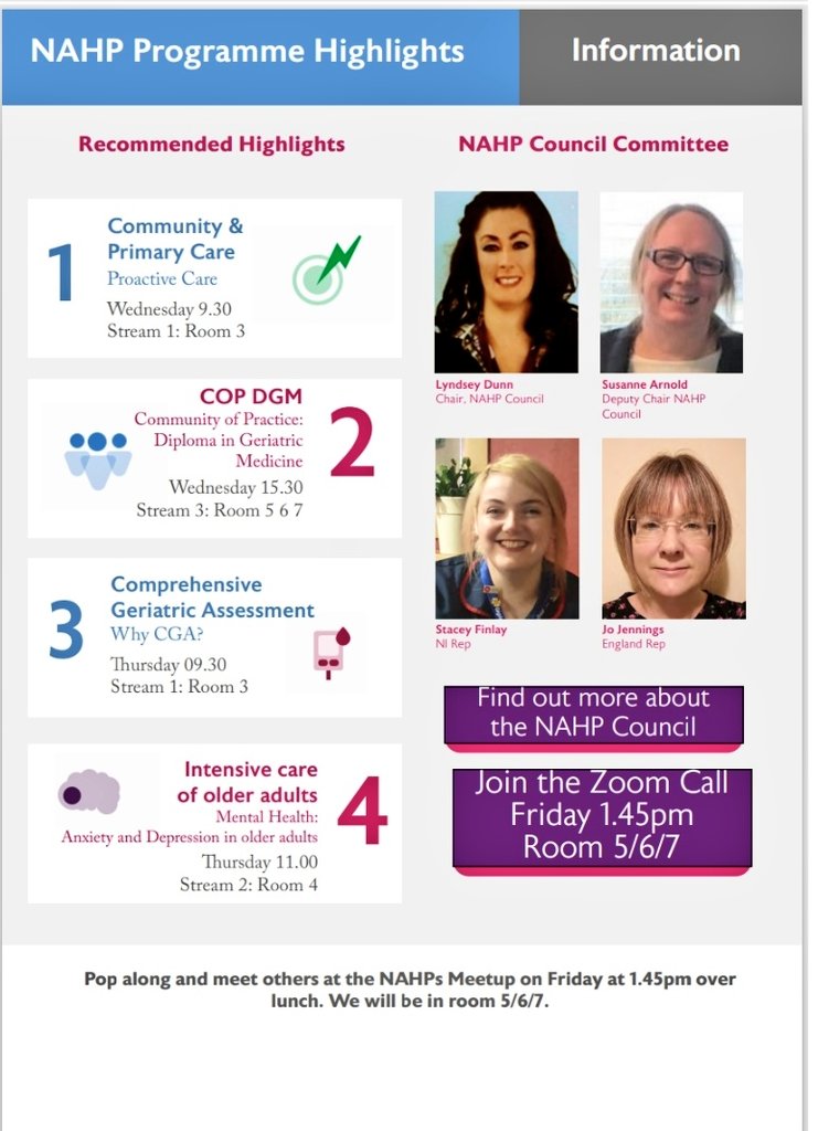 🗣📢 The countdown to the Autumn meeting <a href="/GeriSoc/">British Geriatrics Society</a> has begun 🙌...Another fantastic programme awaits us in London. Check out some of our programme highlights ⬇️⬇️
Our Community of Practice 
Diploma in Geriatric Medicine 
facilitated by <a href="/JoJenningsNHS/">Jo Jennings (she/her) MCSP</a> <a href="/ProfClairePryor/">Prof Claire Pryor (RN: Adult, PhD, v300)</a> is not to be