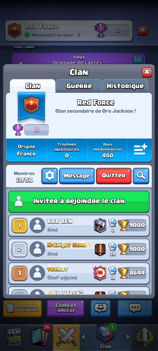 Mes 2 clans l'équipe si vous voulez join go DM 🫶