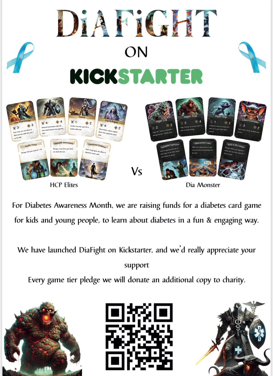If you are a charity, non-profit or know a child (suitable aged 8 and up) with T1D who would like a free pack of these cards. Please contact me directly. 

The more we raise, the more we can give away. 

kickstarter.com/projects/ryanc…