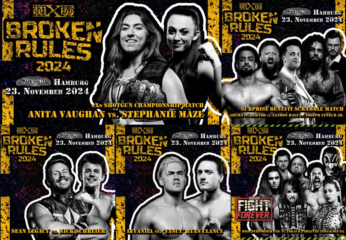 wXw Germany (@wxwgermany) on Twitter photo In einer Woche: wXw Broken Rules 2024 in der Markthalle Hamburg
Der Countdown läuft! Wir komplettieren die Card für #wXwBrokenRules 2024. Neben den bereits bestätigten Krachern, wie dem #1 Contender Streetfight zwischen Robert Dreissker und Laurance Roman sowie dem In einer Woche: wXw Broken Rules 2024 in der Markthalle Hamburg
Der Countdown läuft! Wir komplettieren die Card für #wXwBrokenRules 2024. Neben den bereits bestätigten Krachern, wie dem #1 Contender Streetfight zwischen Robert Dreissker und Laurance Roman sowie dem