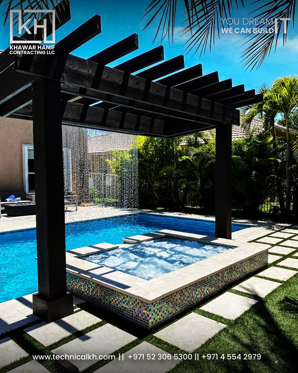 KhwarHanif's tweet image. 🌧️ Rain, shade, and swim – the ultimate backyard escape! 🏊‍♀️
#swimmingpool #dubaipools #poolexperts #LuxuryLiving #backyardoasis #khawarhanif #constructor #pooldesign #dubaicontractors #relaxation #PoolMaintenance #poolcontractor #poolbuilderindubai #pooldesignerindubai