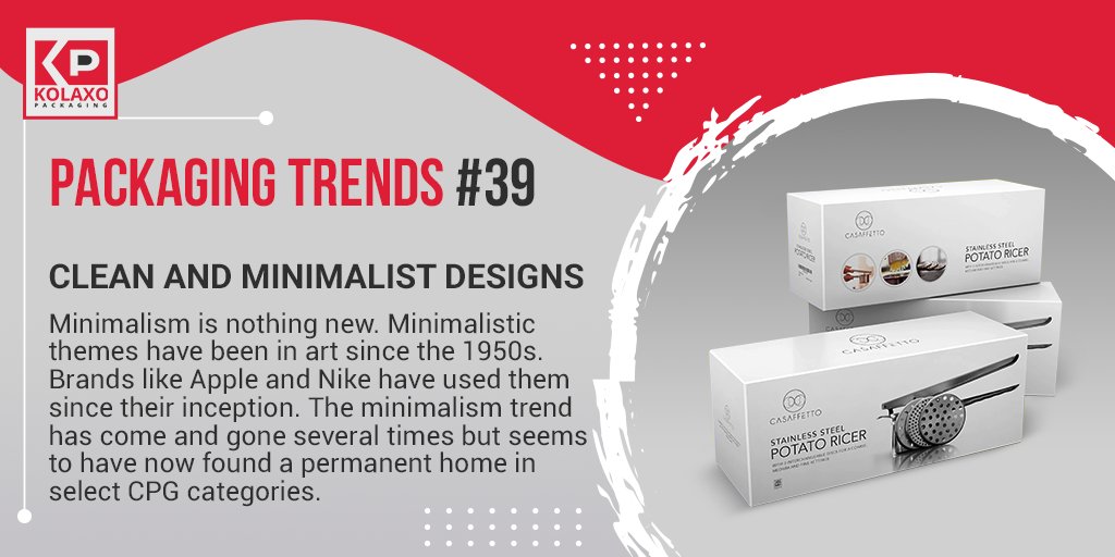 kolaxopackaging's tweet photo. Clean and Minimalist Designs

#Minimalism is nothing new. Minimalist themes have been in art since the 1950s.
.
.
.
#kolaxopackagingusa #packagingtrends #trendingnow #packagingboxes #cartoon #comics #classics #usa #custompackaging #MinimalistDesign #minimalism https://t.co/4iaJaMG046