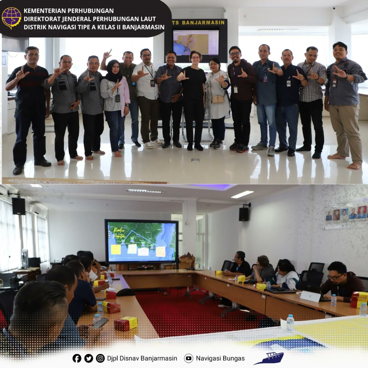 SmrtDisnavbjm's tweet photo. #kawanlaut
Distrik Navigasi Tipe A Kelas II Banjarmasin menyambut Kunjungan Teknis Dari Tim International Association of Marine Aids to Navigation and Lighthouse Authorities (IALA) yang didampingi perwakilan dari Direktorat Kenavigasian. https://t.co/IXjVu0K40J