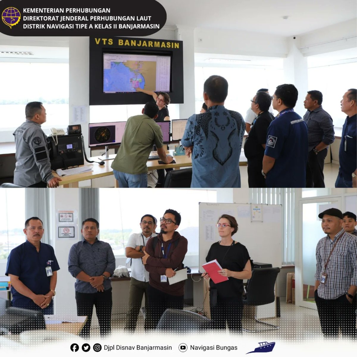 SmrtDisnavbjm's tweet photo. #kawanlaut
Distrik Navigasi Tipe A Kelas II Banjarmasin menyambut Kunjungan Teknis Dari Tim International Association of Marine Aids to Navigation and Lighthouse Authorities (IALA) yang didampingi perwakilan dari Direktorat Kenavigasian. https://t.co/IXjVu0K40J