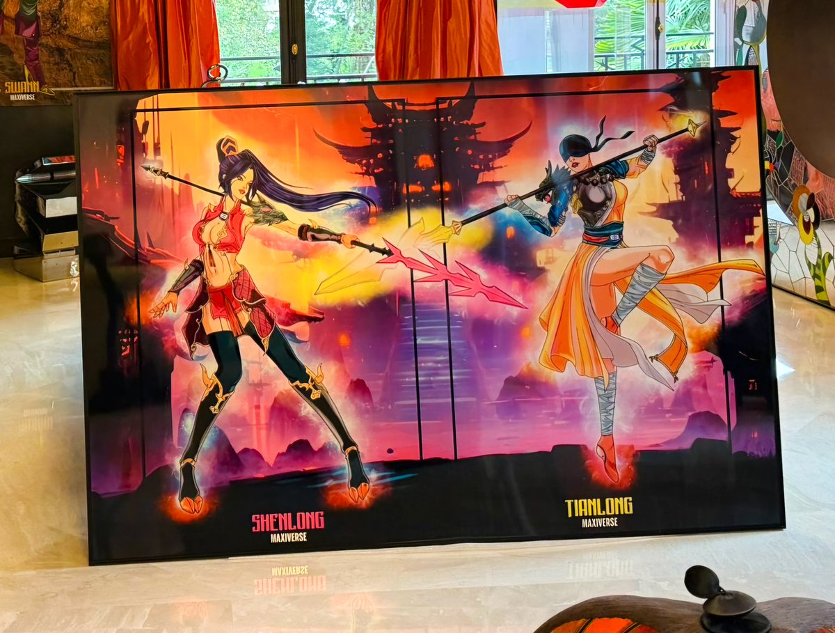 Gm #nftcommunity! 🍁

This is our second biggest print ever in the #Maxiverse : 120x180cm. 🤩 This #NFT was part of the 3rd series "The Edge Breakers" with a cyberpunk inspiration (which explains the neon colors). 

This amazing work was still handled by <a href="/solidnft/">Solid NFT</a> 🔥

 #nftart