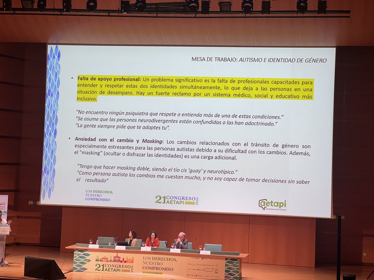nabi_onandia's tweet photo. La mesa de #Autismo e #IdentidadGenero de @AETAPI saca unas conclusiones que solo cabe escuchar con mucho respeto y ponernos las pilas como sociedad y como profesionales! Que en pleno sXXI todavía estemos así… https://t.co/nHy9TH7yN6