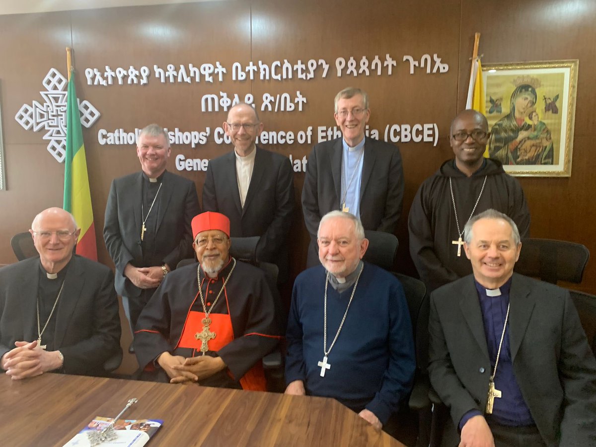 CatholicBishops's tweet photo. As part of a @trocaire delegation, Irish bishops undertook a pastoral visit to #Ethiopia & met with Cardinal Berhaneyesus Demerew CM, Bishop Tesfasellassie Medhin, @IEAmbEthiopia as well as witnessing and discussing projects of #Trócaire’s Ethiopian Catholic Church partners

@cjpireland @VaticanIHD