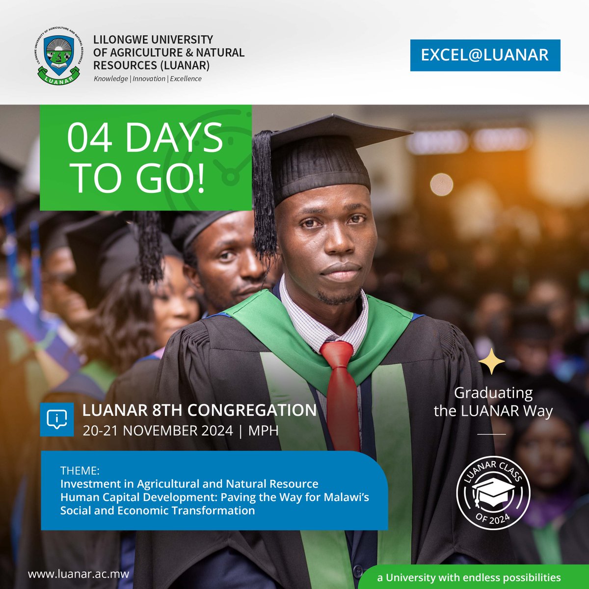 Luanarofficial's tweet photo. 04 DAYS TO GO!
#GraduatingTheLUANARWay #ExcelAtLUANAR #EndlessPossibilities https://t.co/TGZII0rbkg