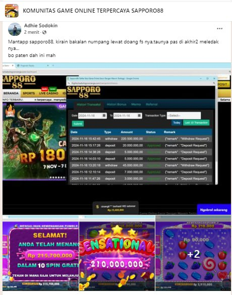 sapporo88_ofc's tweet photo. Ayo , siapa lagi yang ingin merasakan JP Sensational nya?
Mari bergabung bermain bersama di SAPPORO88 ✨✨
KEMENANGAN BERAPAPUN KAMI BAYARKAN 100% ya bosku
📌 Google : 𝐒𝐀𝐏𝐏𝐎𝐑𝐎𝟖𝟖
#sapporo88 #sapporo88mantap https://t.co/eV6yBw6dKB