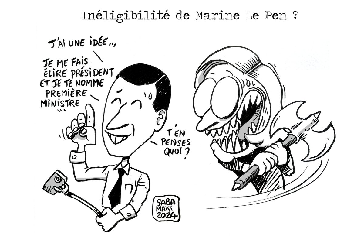 maki_saba's tweet photo. "Je t'aime, moi non plus" ...
Marine Le Pen : encore un féminicide !!! 🤣
#Marine #Marinelepen #Bardella #LePen #LePenRendsLargent https://t.co/WgPfFfDsZi