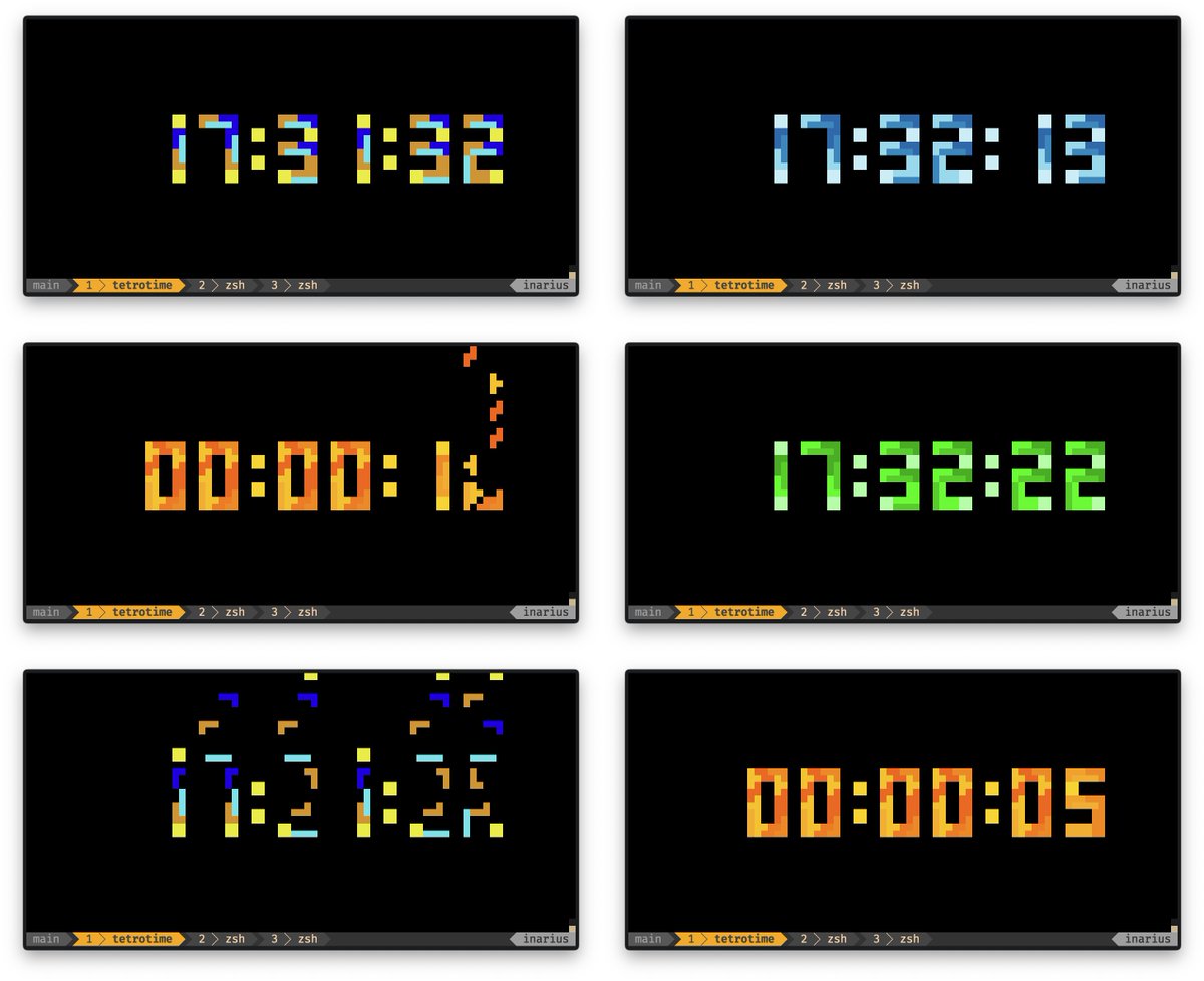Want a "Tetris" Clock rendered in your Terminal? Check out my TetroTime project: github.com/jakobwesthoff/…
Or are you interested how it was created with #rustlang? Check out my #livecoding video series about it: youtube.com/playlist?list=…