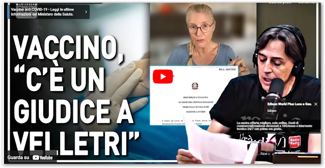 viaggrego's tweet photo. C'e' un #Giudice a #Velletri! #Risarcita #Infermiera #Sospesa ▷ La #Sentenza: “#Vaccini #Non #Idonei a #Prevenire la #Trasmissione”! (#Video Analisi Sentenza)! 
https://t.co/qYNWaREeUy https://t.co/Y9Ass369N7