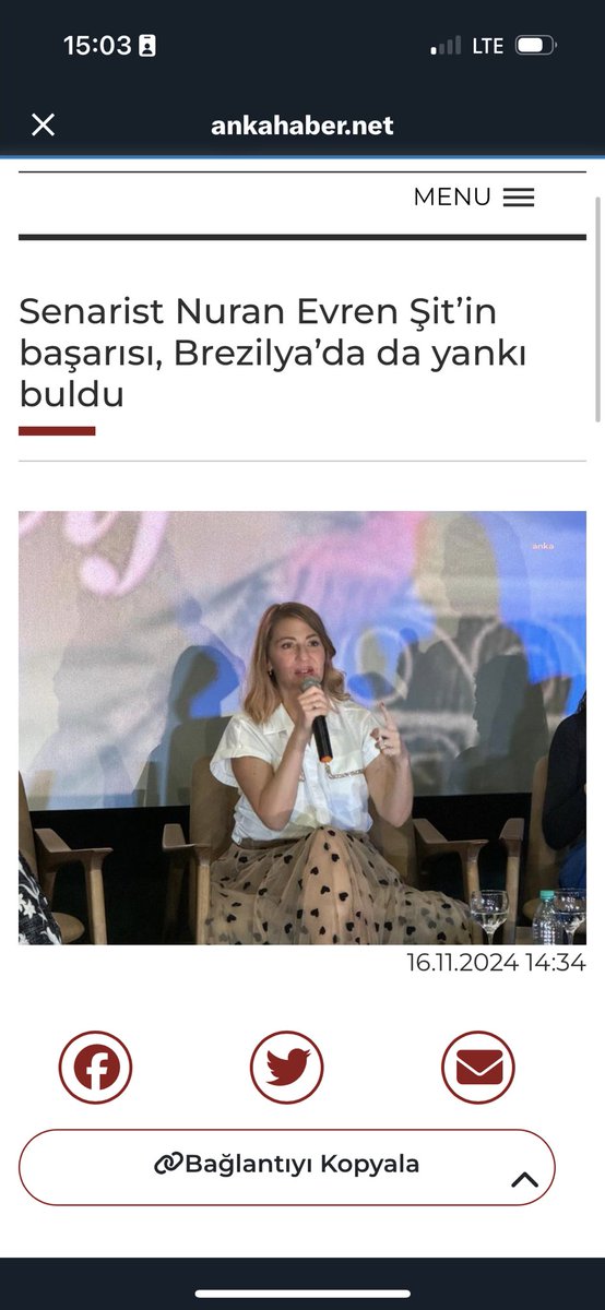 Senarist #NuranEvrenŞit ‘in başarısı , Brezilya ‘da da yankı buldu