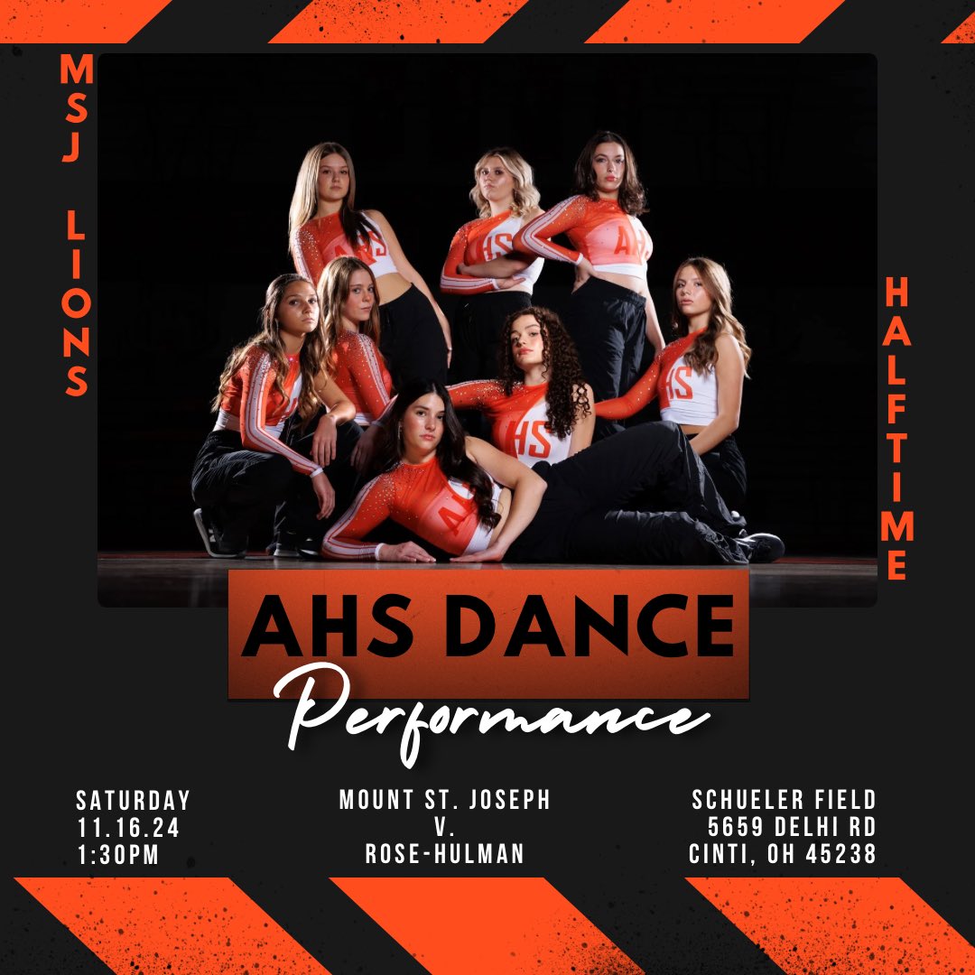 Anderson Dance Team (@ahs_dance) on Twitter photo Catch us performing at the <a href="/MSJ_Lions/">Mount St. Joseph University Athletics</a> Football Game Halftime today, 11/16 @ 1:30 PM. Catch us performing at the <a href="/MSJ_Lions/">Mount St. Joseph University Athletics</a> Football Game Halftime today, 11/16 @ 1:30 PM.