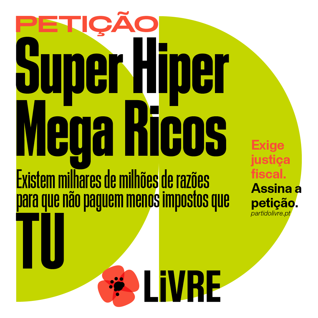 Está na hora de exigir justiça fiscal.  

 Junta-te a nós nesta luta! Assina a petição e exige que o governo português vote a favor da taxação dos ultra-ricos na cimeira do G20 no Rio de Janeiro.

🚨Assina a petição: shorturl.at/d09iJ