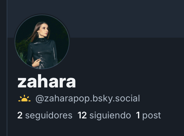 La zaharapop real, auténtica, humana, santa, astronauta y puta va a comenzar una nueva vida en bluesky como si fuera 2009. 

Esta cuenta seguirá informando de todo lo "oficial", pero las cosas absurdas solo sucederán allá. 

No sabemos lo que durará.