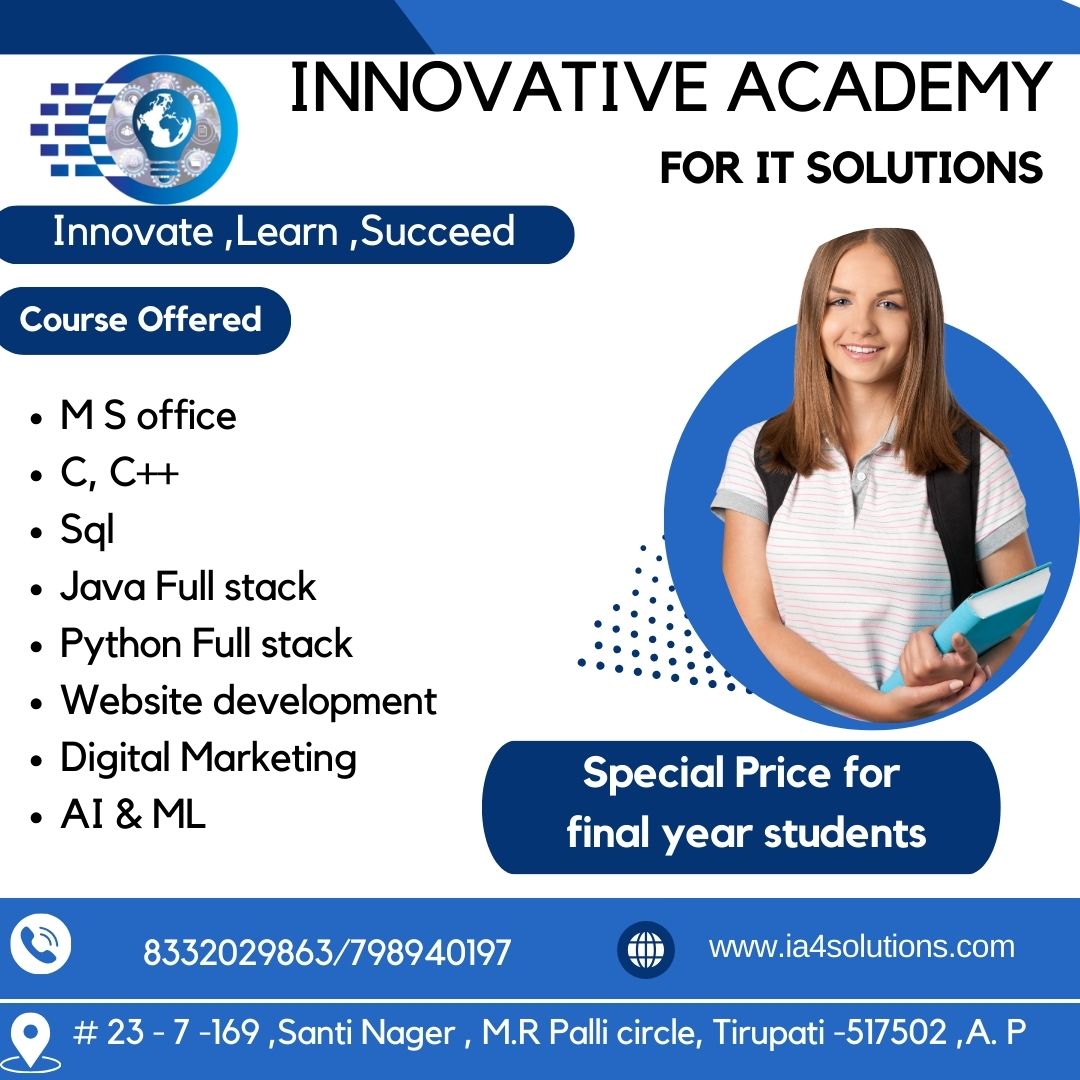 ia4solution's tweet image. #fullstackdevelopment #wackycodes #itcareer #jobsinmp #it #phpframeworks #careergap #reactjsdevelopment #pythondjangoappdevelopment #magento #academicprojects #flutterappdevelopment #automationtesting #softwaretraining #placement #digitalmarketing #learndigitalmarketingonline