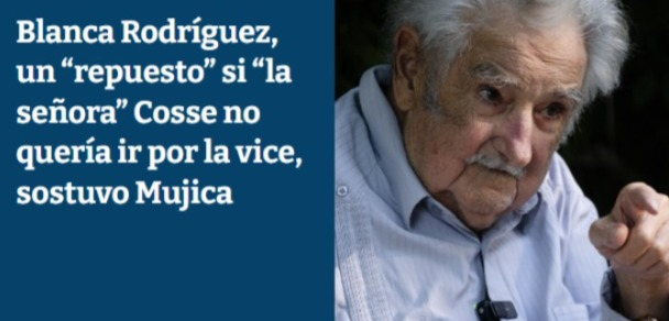 jjnorbis's tweet photo. Mujica reveló que Blanca Rodríguez era "el repuesto" si Carolina Cosse se negaba a ser candidata a vice. También que el plebiscito del PIT/CNT sobre seguridad social perjudicó intereses electorales del FA https://t.co/zK4ohiy9gL